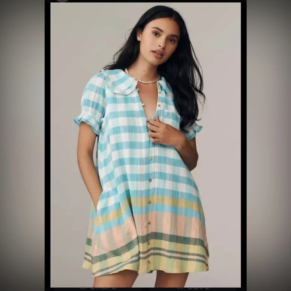 Pilcro Anthropologie The Kiera Mini Shirt Dress 1X NWOT - Picture 2 of 14